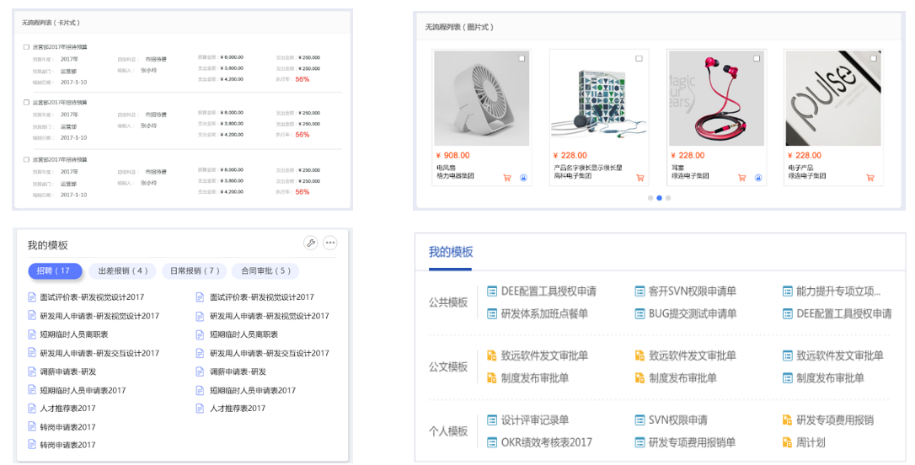 OA門戶分類表單類、信息底表類、流程模板類